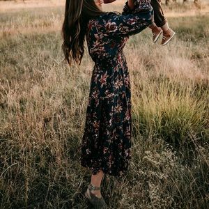 Navy floral midi dress from ShopMaxwell